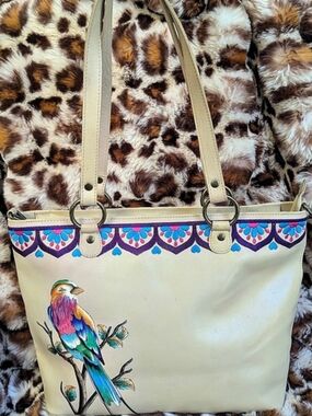 Anuschka Hand Painted Tote With Embroidery